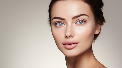 Fototapeta premium Portrait of a woman, beautiful model for facial banner