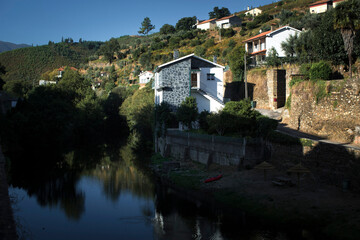 Fototapeta na wymiar View of the mountain village of Vide in the foot of Serra da Estrela, Portugal.