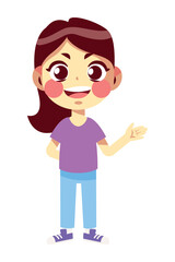 girl speaking cartoon icon