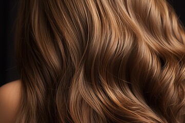 Naklejka premium Ideal natural brown hair close up
