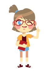 girl speaking little character icon