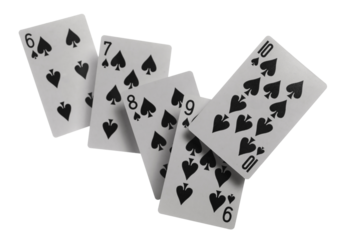 Poker playing card spade isolated on white, clipping path