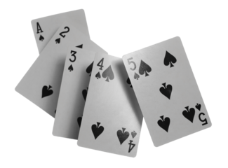 Poker playing card spade isolated on white, clipping path