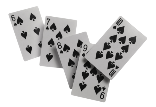 Poker playing card spade isolated on white, clipping path