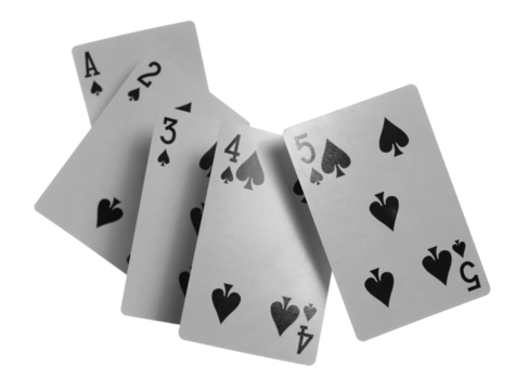 Poker playing card spade isolated on white, clipping path