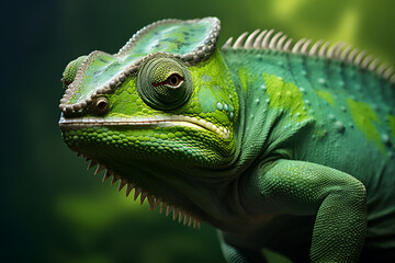 Fototapeta premium Veiled Chameleon walking. Generative AI