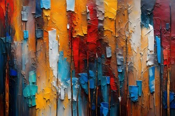 Texture Abstract Art Background Oil Painting On Canvas Color Fragment Of Works Stains Paint Brush Strokes