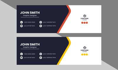 Modern And Minimal Style Email Signature Design Template In Vector.