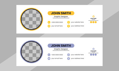 Modern And Minimal Style Email Signature Design Template In Vector.
