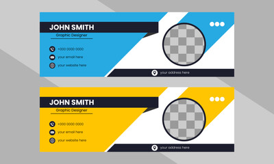 Modern And Minimal Style Email Signature Design Template In Vector.