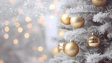 Naklejka na ściany i meble christmas background with balls and branches