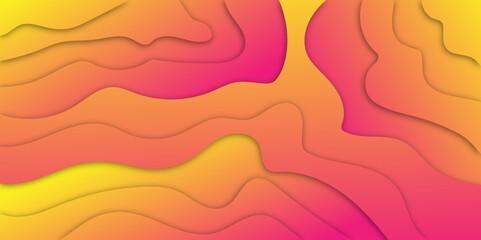 3D colorful Paper cut abstract minimal geometric shape template background.