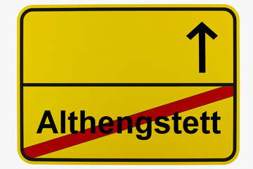 Illustration eines Ortsausgangsschildes von Althengstett in Baden-Württemberg