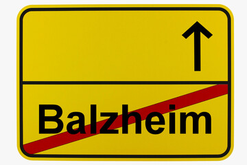 Illustration eines Ortsausgangsschildes von Balzheim in Baden-Württemberg