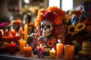 altar in Mexico for the Day of the Dead.