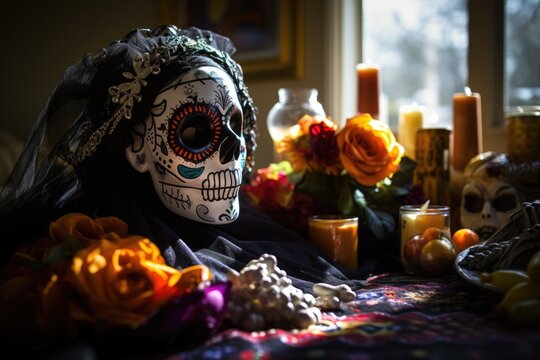 mask for the day of the dead in Mexico.