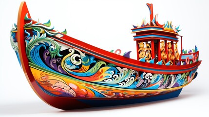 Traditional Thai boat on the beach Generate AI