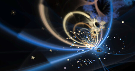Fantastic abstract background from stars and galactic in space. Fractal spiral.