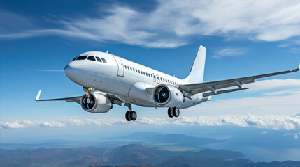 Fototapeta premium war plane, passengers, flying through the air, clouds, sky