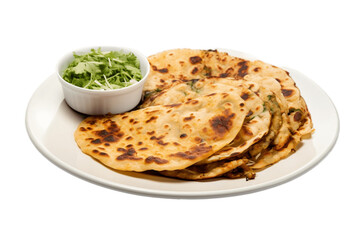 Aloo Paratha with Transparent Background. AI