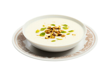 Phirni on Plate with Transparent Background. AI