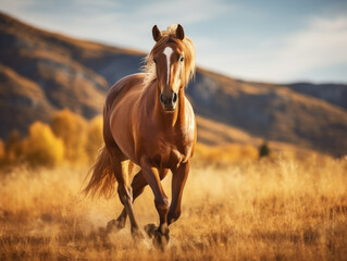 Obraz premium Horse in its Natural Habitat, Wildlife Photography, Generative AI