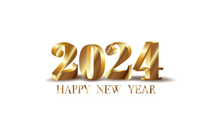 Happy New Year 2024, gold number 2 0 2 4 , 3d text 2 0 2 4	