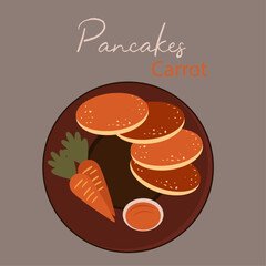  Illustration with Carrot Pancakes and Cream