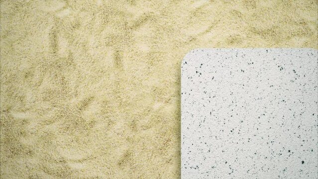 Different samples of PVC lining for swimming pools. Stop motion