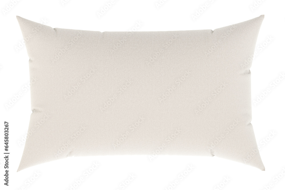 Poster white pillow, top view. 3d rendering isolated on transparent background