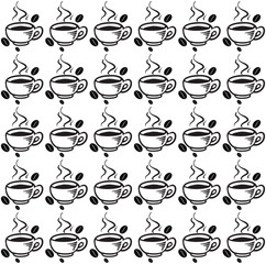 international day of coffee background with hand drawn and realistic llustration