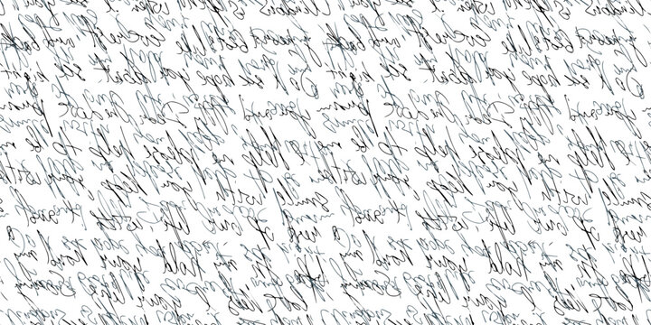 handwritten pattern with words. Seamless background written with ink