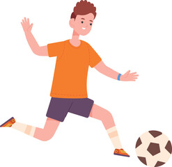 Obraz premium Boy playing soccer. Active sport kid with ball