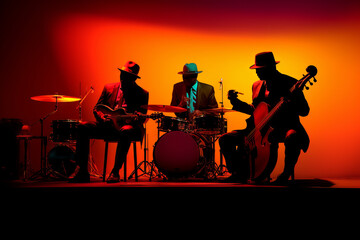 Silhouette of a jazz concert