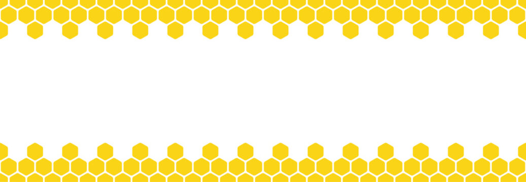 honeycomb border pattern. honey background with hexagon geometry