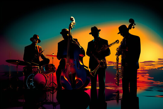 Silhouette of a jazz concert