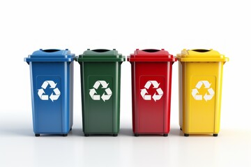 Garbage containers for waste sorting. Background with selective focus and copy space