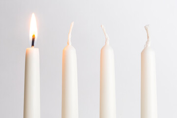First candle on an advent wreath
