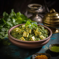 Delicious Saag Paneer, Indian Cuisine, Close-Up