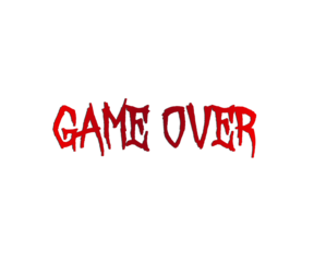 Tela de Game Over. Fim de jogo. Game Over