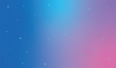  Abstract gradient background with turquoise  stars, vector illustration.