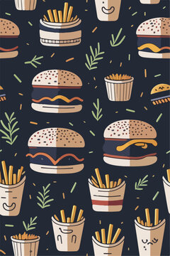 Fast Food Dreamscape, Pattern Background