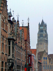 Fototapeta na wymiar St Jakobstraat in the old town of Bruges, Belgium