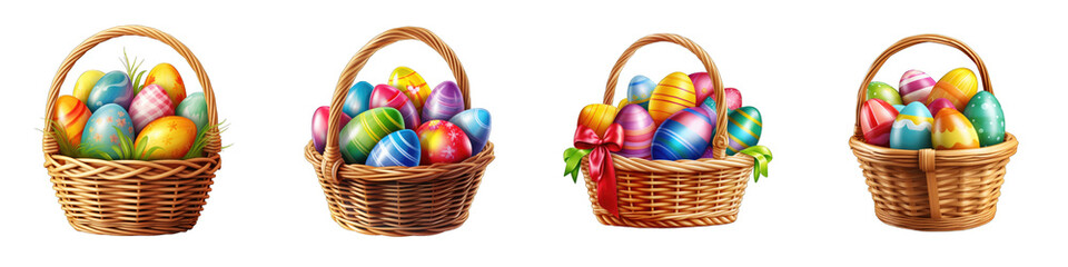 Fototapeta na wymiar Easter Basket clipart collection, vector, icons isolated on transparent background