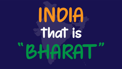  India , that is Bharat calligraphy vector illustration . 