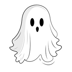 Halloween ghost on a white background. Vector illustration