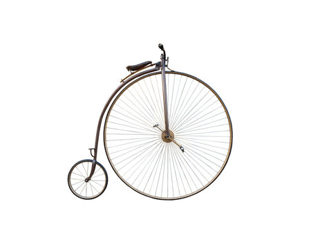 vintage bicycle isolated on white background