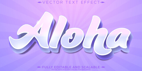 Aloha trendy text effect, editable modern and poster text style