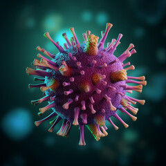 Closeup of coronavirus COVID-19 (SARS-Cov-2), virus and disease