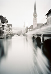 City of Zurich with the Limmat created by Generative AI